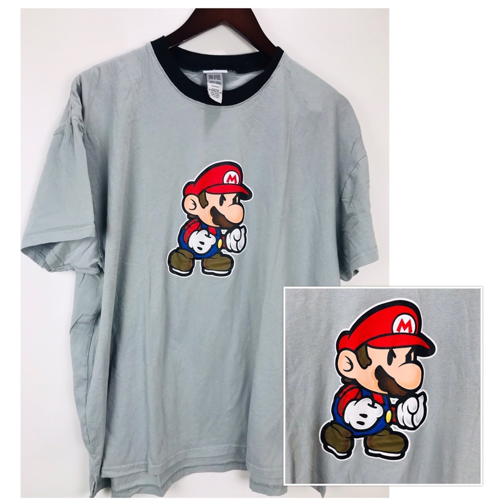 Super Mario T-shirt Sz Xl  Breifly Stated Gray